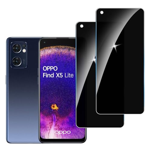 LYPHPE [2 Stück] Sichtschutzfolie für Oppo Find X5 Lite Panzer Schutz Glas, 9H Härte Sichtschutz, Frei von Kratzern Folie,Ultrabeständig,Frei von Kratzern, [Anti-Spion] Privacy Displayschutz von LYPHPE