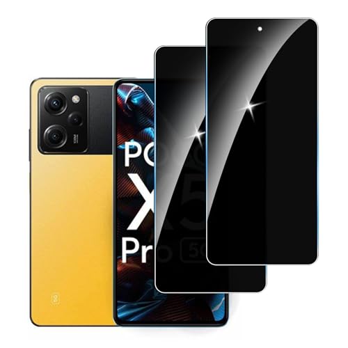 LYPHPE [2 Stück] Sichtschutzfolie für Poco X5 Pro Panzer Schutz Glas, 9H Härte Sichtschutz, Frei von Kratzern Folie,Ultrabeständig,Frei von Kratzern, [Anti-Spion] Privacy Displayschutz von LYPHPE