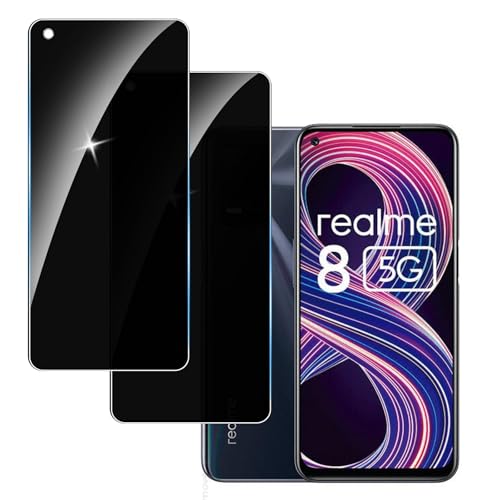 LYPHPE [2 Stück] Sichtschutzfolie für Realme 8 Panzer Schutz Glas, 9H Härte Sichtschutz, Frei von Kratzern Folie,Ultrabeständig,Frei von Kratzern, [Anti-Spion] Privacy Displayschutz von LYPHPE