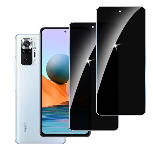 LYPHPE [2 Stück] Sichtschutzfolie für Redmi Note 10 Pro Panzer Schutz Glas, 9H Härte Sichtschutz, Frei von Kratzern Folie,Ultrabeständig,Frei von Kratzern, [Anti-Spion] Privacy Displayschutz von LYPHPE