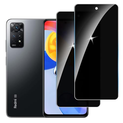 LYPHPE [2 Stück] Sichtschutzfolie für Redmi Note 11 Pro Panzer Schutz Glas, 9H Härte Sichtschutz, Frei von Kratzern Folie,Ultrabeständig,Frei von Kratzern, [Anti-Spion] Privacy Displayschutz von LYPHPE