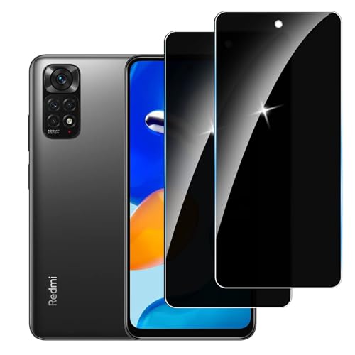 LYPHPE [2 Stück] Sichtschutzfolie für Redmi Note 11S Panzer Schutz Glas, 9H Härte Sichtschutz, Frei von Kratzern Folie,Ultrabeständig,Frei von Kratzern, [Anti-Spion] Privacy Displayschutz von LYPHPE