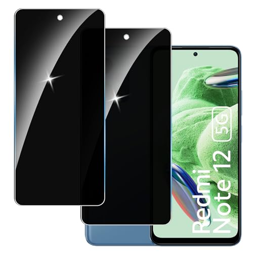 LYPHPE [2 Stück] Sichtschutzfolie für Redmi Note 12 5G Panzer Schutz Glas, 9H Härte Sichtschutz, Frei von Kratzern Folie,Ultrabeständig,Frei von Kratzern, [Anti-Spion] Privacy Displayschutz von LYPHPE