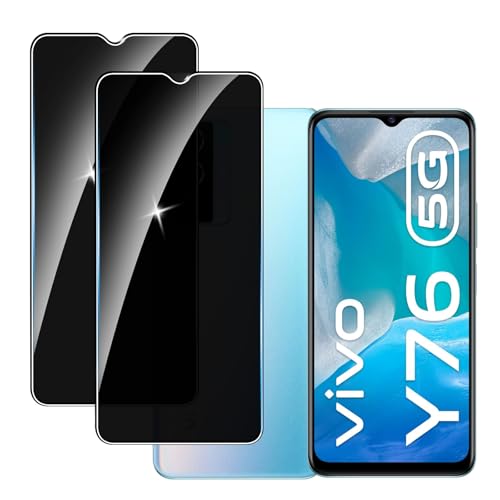 LYPHPE [2 Stück] Sichtschutzfolie für Vivo Y76 5G Panzer Schutz Glas, 9H Härte Sichtschutz, Frei von Kratzern Folie,Ultrabeständig,Frei von Kratzern, [Anti-Spion] Privacy Displayschutz von LYPHPE