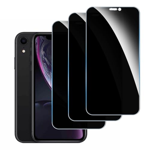 LYPHPE [3 Stück] Sichtschutzfolie für iPhone 11/iPhone XR Panzer Schutz Glas, 9H Härte Sichtschutz, Frei von Kratzern Folie,Ultrabeständig,Frei von Kratzern, [Anti-Spion] Privacy Displayschutz von LYPHPE
