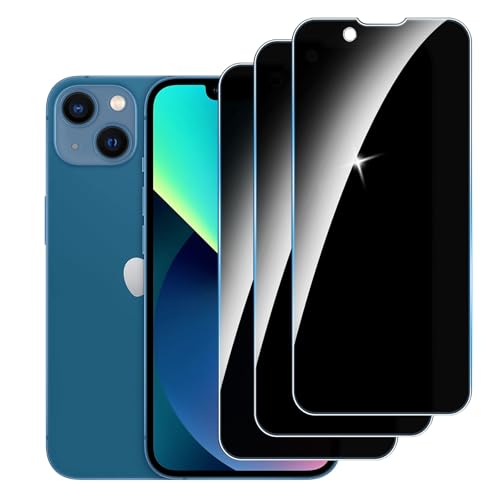 LYPHPE [3 Stück] Sichtschutzfolie für iPhone 13/iPhone 14 Panzer Schutz Glas, 9H Härte Sichtschutz, Frei von Kratzern Folie,Ultrabeständig,Frei von Kratzern, [Anti-Spion] Privacy Displayschutz von LYPHPE