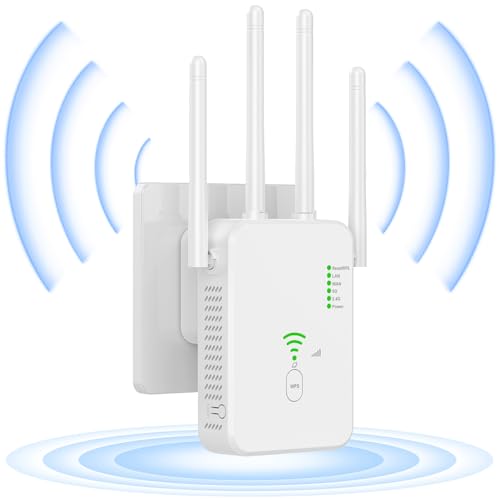 LYPPUL WLAN Verstärker, 1200Mbit/s WLAN Repeater Dualband 2,4GHz+5GHz, WLAN-Extender-Signalverstärker mit Repeater/Router/Access Point Modus,WiFi Booster Kompatibel Allen WLAN Geräten Mit LAN/WAN Port von LYPPUL