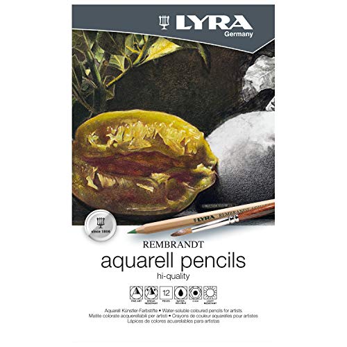 LYRA 2011120 Rembrandt Aquarell - Metalletui mit 12 Aquarellstiften, farbig sortiert von LYRA