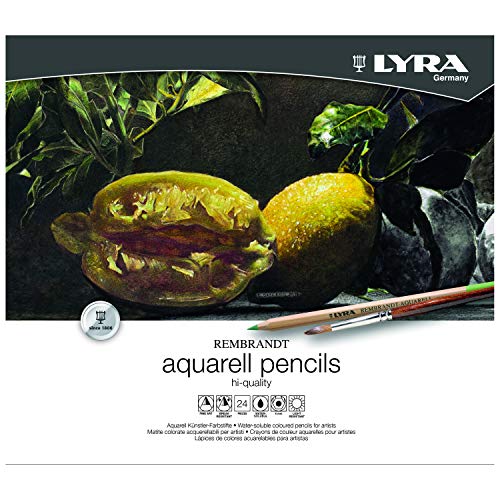 LYRA 2011240 Rembrandt Aquarell - Metalletui mit 24 Aquarellstiften, farbig sortiert von LYRA