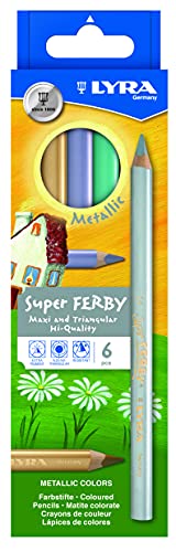 LYRA 3721062 Super Ferby Metallic Kartonetui mit 6 Farbstiften, farbig sortiert von LYRA
