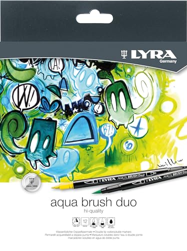 LYRA 6521120 Aqua Brush Duo Set mit 12 Farben von LYRA