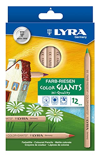 LYRA Farb-Riesen Natur Kartonetui mit 12 Farbstiften, Sortiert 3931120 von LYRA