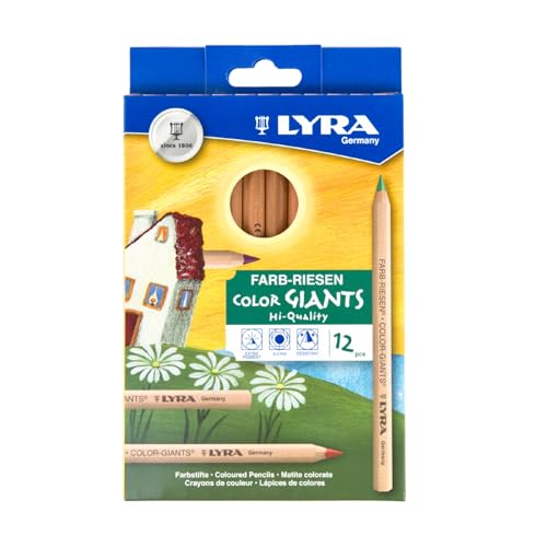 LYRA Farb-Riesen Natur Kartonetui mit 12 Farbstiften, Sortiert 3931120 von LYRA