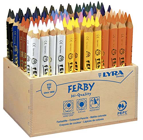 LYRA Ferby Holzaufsteller mit 96 Farbstiften, Sortiert von LYRA