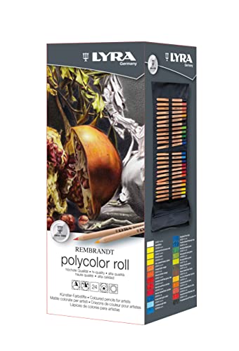 LYRA Rembrandt Polycolor, Künstler-Farbstifte, rund, Mine 3,7 mm, Stifterolle, ausgewählte Farben, 24 Stück von LYRA