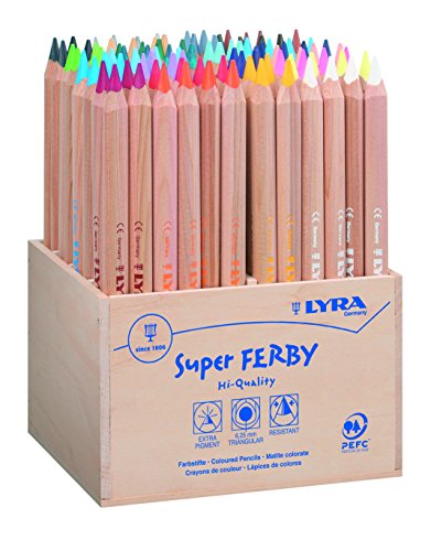 LYRA Super Ferby natur Holzaufsteller mit 96 Farbstiften, Sortiert von Lyra