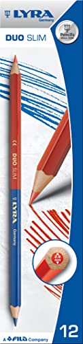 Lyra L2920101, LYRA DUO Markierstift rot/blau SLIM, Markierstift in Profi-Ausführung, ideal für Markierungen im und um den Sanitärbereich, Box mit 12 Stück von LYRA