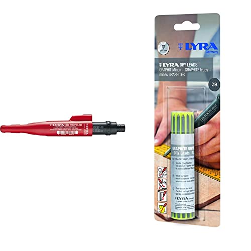 Lyra L4494302 LYRA DRY PROFI LED Tieflochmarker mit LED - Leuchte, Baumarker, inkl. Spitzer und Clip, Universal-Graphit-Mine in 2B & L4498003 Leads Blister Dry Ersatzminen Graphit 2B 10 Stück, Farbe Lyra L4494302 LYRA DRY PROFI LED Tieflochmarker mit LED - Leuchte, Baumarker, inkl. Spitzer und Clip, Universal-Graphit-Mine in 2B & L4498003 Leads Blister Dry Ersatzminen Graphit 2B 10 Stück, Farbe von LYRA