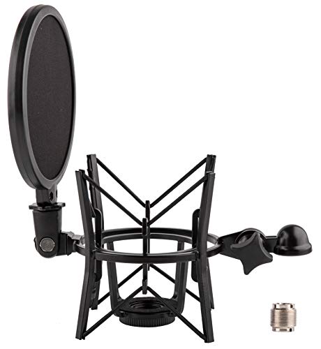 LYRCRO Mikrofon-Stoßhalterung mit integriertem Popschutz für Rode Mikrofone wie K2, NT1A, NT1000, NT2-A, NT2000, NTK, Podcaster und Procaster (20 mm Innengewinde). von LYRCRO