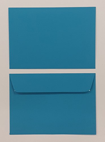 25 Stück farbige Premium Briefumschläge Briefhüllen Kuvert, Caribic Azur Blau (UMS-773) DIN C6, ohne Fenster, haftklebend, 90g/m² - Karibik Umschläge von LYSCO