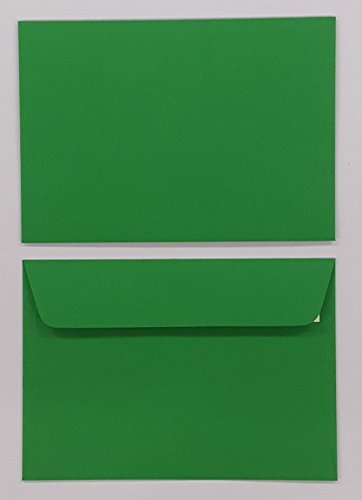 25 Stück farbige Premium Briefumschläge Briefhüllen Kuvert, Caribic Grasgrün (UMS-781) DIN C6, ohne Fenster, haftklebend, 90g/m² - Karibik Umschläge von LYSCO