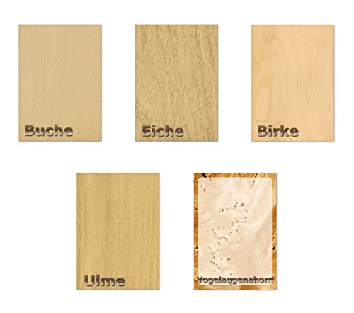 5x20 Blatt Mix Holz Motivpapier Briefpapier (MPA-5259, DIN A4) Holzfurnier Holzmaserung zweiseitig Holz Buche Eiche Ulme Birke Ahorn von LYSCO