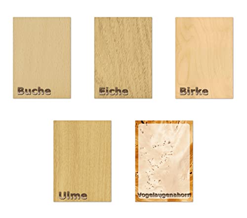 5x5 Blatt Mix Holz Motivpapier Briefpapier (MPA-5259, DIN A4) Holzfurnier Holzmaserung zweiseitig Holz Buche Eiche Ulme Birke Ahorn von LYSCO