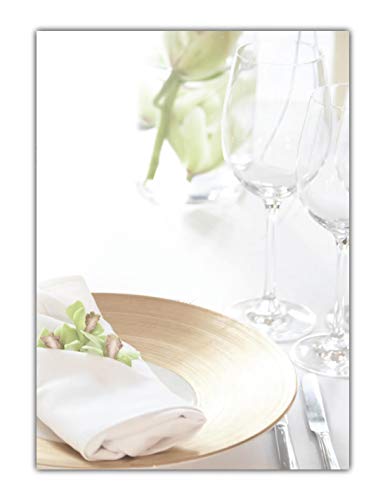 Gastronomie Motivpapier Briefpapier (MPA-5207, DIN A4, 100 Blatt) Motiv Restaurant Gläser Glas Teller Serviette Besteck von LYSCO