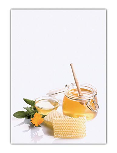 Honig Motivpapier Briefpapier (MPA-5206, DIN A4, 25 Blatt) Bienen Imker Ringelblumen von LYSCO