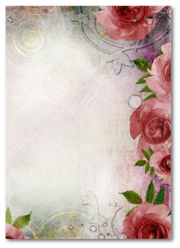 Motiv Briefpapier (Blumen-5003, A4, 25 Blatt). Einseitig bedrucktes Briefpapier, sehr gut beschreibbar, für alle Drucker/Kopierer geeignet von LYSCO