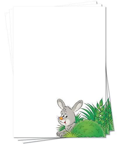 Motiv Briefpapier (Ostern-5110, DIN A4, 25 Blatt) Ostern Osterhase Wiese Motivpapier von LYSCO