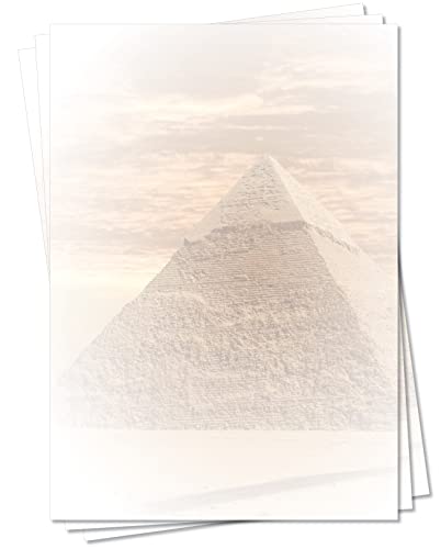 Motiv Briefpapier (Pyramide-5106, DIN A4, 100 Blatt) Pyramide Ägypten Motivpapier Pyramiden von Gizeh Cheops Pyramide von LYSCO