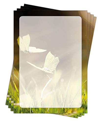 Motivpapier Briefpapier (Zitronenfalter-5181, DIN A4, 100 Blatt) wunderschöne gelbe Schmetterlinge im Frühling auf einer saftigen grünen Wiese von LYSCO