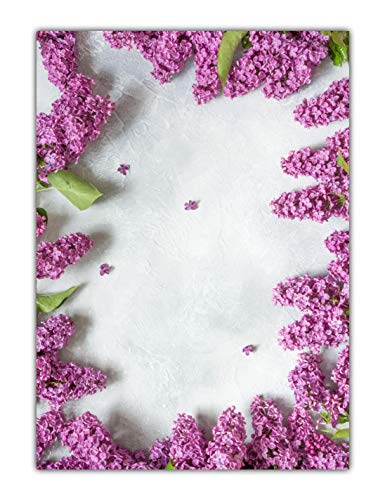 Motivpapier Briefpapier Blumen Blüten Flieder violett (MPA-5214, DIN A4, 100 Blatt) von LYSCO