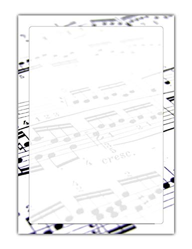 Musik Motiv Briefpapier (MPA-5195, DIN A4, 100 Blatt) Motivpapier Noten Notenpapier Notenschlüssel von LYSCO