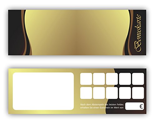 Premium Bonuskarten-Set (100 Stk.) Bonuskarten mit 10 Stempelfeldern. Neutrales Design von LYSCO