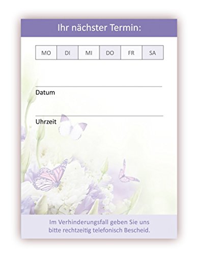 Premium Wellness Terminblock Set Blumen Schmetterlinge (24 Stück) - Hochwertige Terminblöcke für Ihre Kundentermine mit je 50 Terminblättern pro Block, besonders gut geeignet für Bereiche wie Wellness Reise Urlaub Touristik Hotel Gastronomie von LYSCO