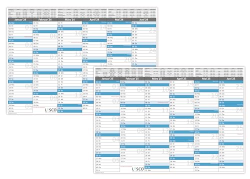 Tafelkalender DIN A3 2024 + 2025 (2 x 1 Stück) Format (297 x 420 mm) 300g BD Papier sehr gut beschreibbar von LYSCO