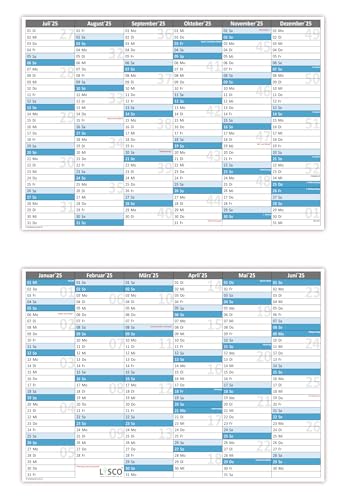 Tafelkalender DIN A5 2025 (10 Stück) Format (148 x 210 mm) 300g BD Papier sehr gut beschreibbar von LYSCO