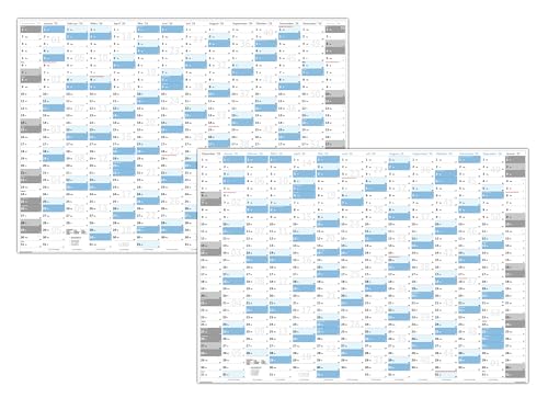 XXL Wandkalender DIN A1 2025 + 2026 (blau2) große Tageskästchen (Kalender werden gerollt versendet) von LYSCO