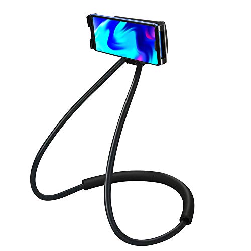 LYTIVAGEN Neck Phone Holder, Universal Schwanenhals Handyständer Lazy Handyhalter 360° Grad Drehung, Flexibel Handyhalterung für Smartphones,Mini Tablets (Schwarz) von LYTIVAGEN