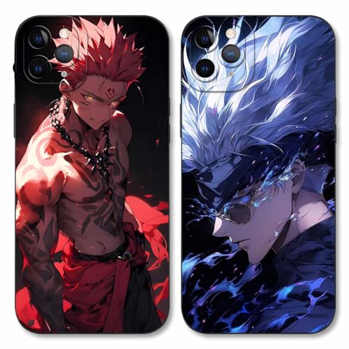 2 Stück Handyhülle für Apple iPhone 11 Pro Hülle 5.8 Zoll, Anime Motiv Gojo Satoru Itadori Yuji Manga Muster Schutzhülle Jungs Case Schutz der Linse Design Cover Stoßfest, Schwarz1 2 Stück Handyhülle für Apple iPhone 11 Pro Hülle 5.8 Zoll, Anime Motiv Gojo Satoru Itadori Yuji Manga Muster Schutzhülle Jungs Case Schutz der Linse Design Cover Stoßfest, Schwarz1 von LYUBFDC