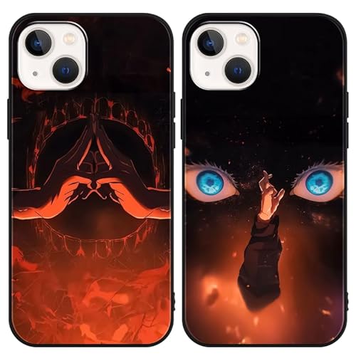 2 Stück Handyhülle für Apple iPhone 12/iPhone 12 pro Hülle 6.1'', Anime Motiv Jujutsu Kaisen Ryomen Sukuna Manga Muster Schutzhülle Jungs Case Schutz der Linse Design TPU Cover Stoßfest, Schwarz3 von LYUBFDC