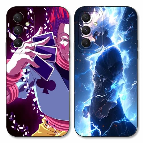 LYUBFDC 2 Stück Handyhülle für Samsung Galaxy A54 5G, 6.4 Zoll, Anime Motiv Hunter × Hunter Killua Zoldyck Gon Freecss Manga Muster Schutzhülle, Stoßfest, Schwarz, Silikon, Dünn von LYUBFDC