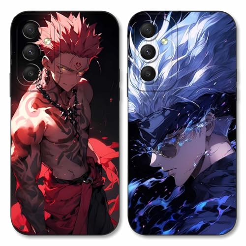 LYUBFDC 2 Stück Handyhülle für Samsung Galaxy A54 5G Hülle 6.4'', Anime Motiv Gojo Satoru Itadori Yuji Manga Muster Schutzhülle Jungs Case Schutz der Linse Design Cover Stoßfest, Schwarz1 LYUBFDC 2 Stück Handyhülle für Samsung Galaxy A54 5G Hülle 6.4'', Anime Motiv Gojo Satoru Itadori Yuji Manga Muster Schutzhülle Jungs Case Schutz der Linse Design Cover Stoßfest, Schwarz1 von LYUBFDC