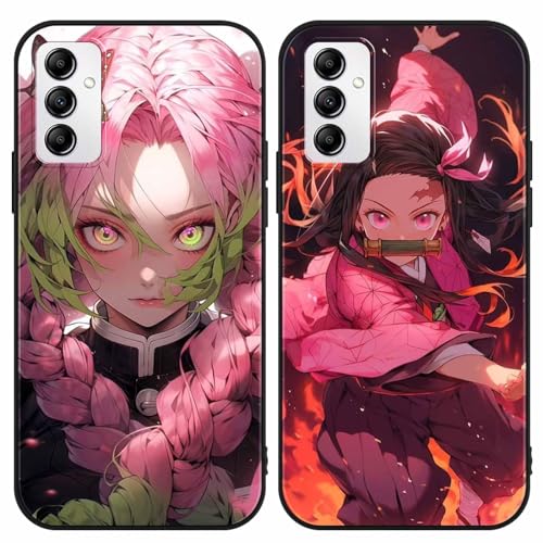 LYUBFDC 2 Stück Handyhülle für Samsung Galaxy A14 5G Hülle 6.8 Zoll, Anime Demon Slayer Kamado Nezuko Kanroji Mitsuri Muster Design Manga Case Cartoons Schutzhülle TPU Silikon Charmant für Jungen von LYUBFDC