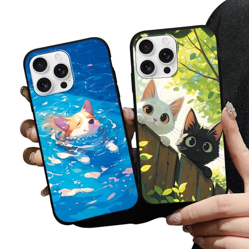 LYUBFDC 2 Stück Karikatur Katze Hund Handyhülle für iPhone 15 Pro Max Hülle 6,7",Aesthetic Kawaii Cat Dog Tier Muster Design Mädchen Frauen Case,TPU Silikon Süßes Stoßfest Schutzhülle,Cute LYUBFDC 2 Stück Karikatur Katze Hund Handyhülle für iPhone 15 Pro Max Hülle 6,7",Aesthetic Kawaii Cat Dog Tier Muster Design Mädchen Frauen Case,TPU Silikon Süßes Stoßfest Schutzhülle,Cute von LYUBFDC