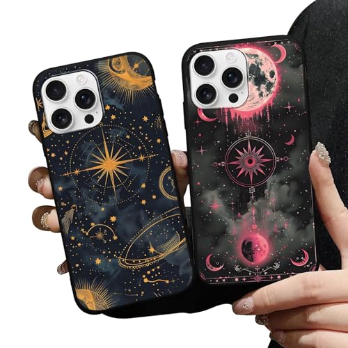 LYUBFDC 2 Stück Karikatur Sonne Mond Tarotkarten Handyhülle für iPhone 13 Pro Max Hülle 6,7",Aesthetic Stern Wolken Muster Design Mädchen Frauen Case,TPU Silikon Stoßfest Schutzhülle,Cute LYUBFDC 2 Stück Karikatur Sonne Mond Tarotkarten Handyhülle für iPhone 13 Pro Max Hülle 6,7",Aesthetic Stern Wolken Muster Design Mädchen Frauen Case,TPU Silikon Stoßfest Schutzhülle,Cute von LYUBFDC