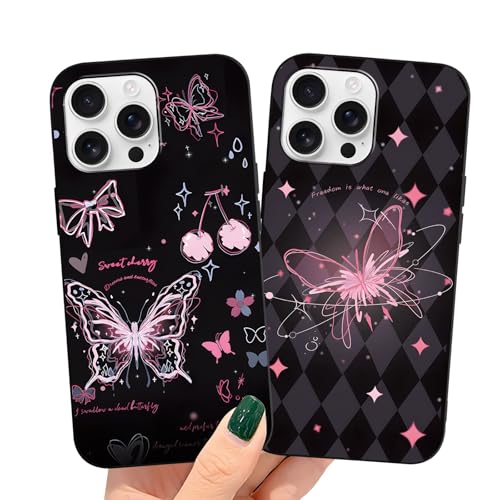 LYUBFDC 2 Stück Kawaii Aesthetic Rosa Schmetterling Handyhülle für iPhone 11 Pro MAX Hülle Schwarz 6,5",Cute Cartoon Süßes Bows Stern Muster Handyhülle Frauen Mädchen Case,TPU Stoßfest Schutzhülle LYUBFDC 2 Stück Kawaii Aesthetic Rosa Schmetterling Handyhülle für iPhone 11 Pro MAX Hülle Schwarz 6,5",Cute Cartoon Süßes Bows Stern Muster Handyhülle Frauen Mädchen Case,TPU Stoßfest Schutzhülle von LYUBFDC