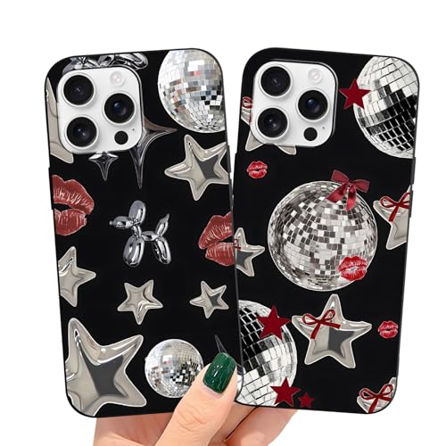 LYUBFDC 2 Stück Kawaii Aesthetic Stern Rote Lippen Handyhülle für iPhone 13 Pro Hülle Schwarz 6,1",Cute Cartoon Süßes Farbe Y2K Liebe Muster Handyhülle Frauen Mädchen Case,TPU Stoßfest Schutzhülle LYUBFDC 2 Stück Kawaii Aesthetic Stern Rote Lippen Handyhülle für iPhone 13 Pro Hülle Schwarz 6,1",Cute Cartoon Süßes Farbe Y2K Liebe Muster Handyhülle Frauen Mädchen Case,TPU Stoßfest Schutzhülle von LYUBFDC